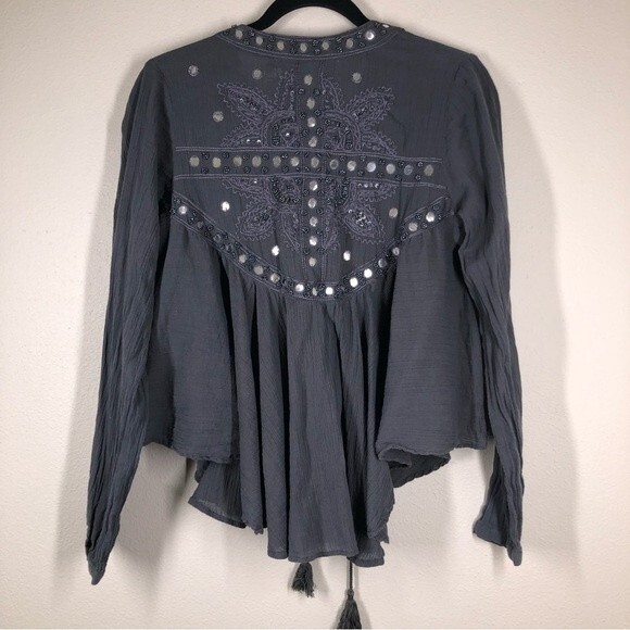 Wildheart By Eternal Sunshine Creations Boho Top Embellished Swing Long Sleeve S - Picture 7 of 10